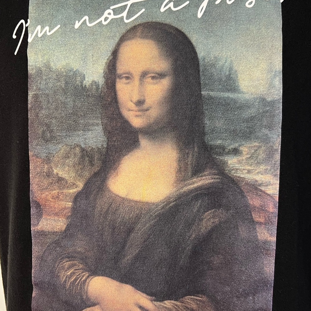 La Gioconda Mona Lisa “I’m not a poser” Graphic T-Shirt Pull & Bear Men’s Small - Picture 4 of 6